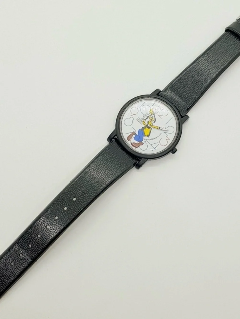 1990s Lorus by Seiko Goofy Disney Watch for Men and Women Black Case WhiteDial